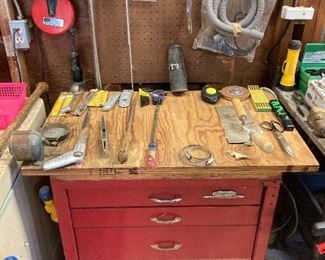 Mechanics tool chest and  assorted handtools