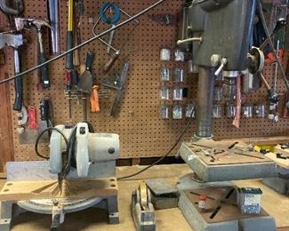 Craftsman drill press and mitre  saw