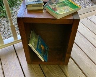 Vintage wooden book case and plant books