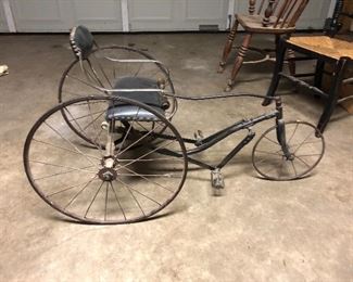 American Victorian Iron Tricycle with Carriage Seat. Good condition to very good.