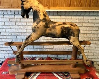 Antique Rocking Horse
Probably English or Scottish
44in long x 39in tall