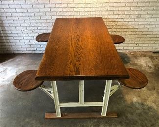 Vintage Ice Cream Table with Swinging Stools.