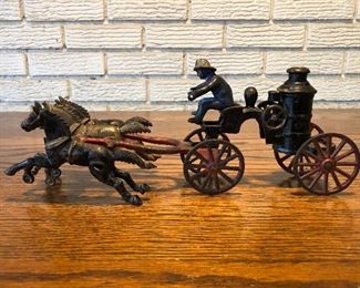 Cast Iron Horse Drawn Fire Pumper