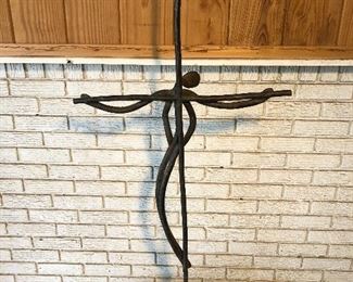 Beautiful Heavy Iron Crucifix, Modernist Sculpture. Artist signed
Almost 51in t x 24in w