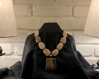 Vintage Choctaw Sterling and Stone Necklace