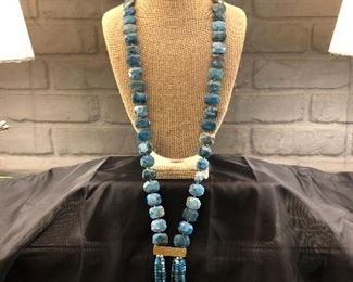 Turquoise tasseled necklace by Neat. 267.41 grams.