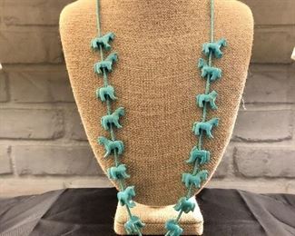 Vintage Turquoise Carved Horse Necklace
31.9 grams