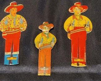 (3) 1950’s Japan Tin Toy Cowboy Whistles