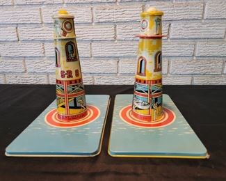 (2) Vintage 1930’s Sky Rangers Tin Toys, as is-bases only for parts or repair
Litho Blimp by Unique Art MFG USA