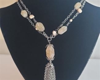 Handcrafted Artisan Southwestern Style Necklace. Marked Peyote Bird (of Santa Fe, NM)
Necklace is almost 21in long