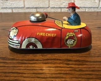 1930’s Tin Toy Fire Chief Car
About 8 in long