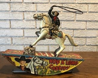 Hopalong Cassidy Range Rider Tin Wind-Up Toy by Louis Marx & Co., USA, carries the MAR mark
Circa late 1940’s early 1950’s