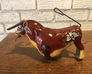 Marx Tin Toy Wind Up Ferdinand the Bull, Works!