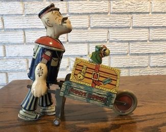 MARX POPEYE EXPRESS BAGGAGE CARRIER Tin Litho