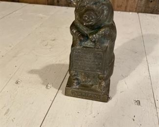 Antique Cast Iron THE WISE PIG Bank