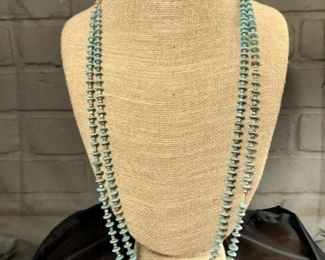Vintage 2-strand turquoise and stone necklace. 33grams