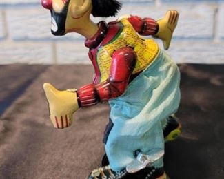 TPS Japan Wind Up Tin Toy Clown on Roller Skates