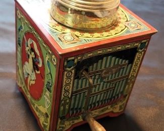 Tin Litho Canary Trainer Music Box