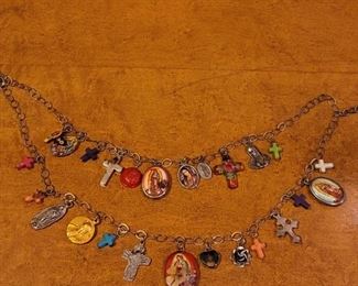 925 St. Christopher, Mary, & Cross Necklace