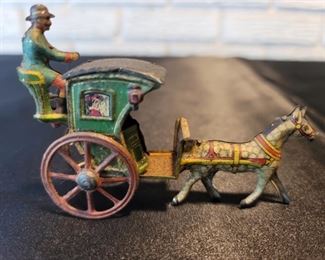 1900 "Meier" Hansom Cab Horse Drawn Taxi Penny Toy
