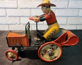 Marx Whoopi Cowboy Car Tin Litho Wind Up Toy