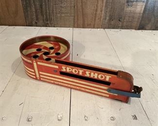 SPOT SHOT Tin Litho Marble Shooting Game