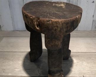Rustic Primitive (African?) 3-Legged Stool
