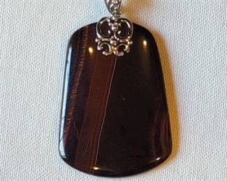 BBJ Designs- Sterling w Tiger eye pendant