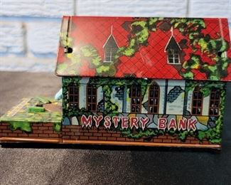 Japan Tin Toy Wind Up Mystery Bank by Nomura