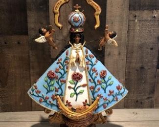 Madonna Statue from Mexico, Artist Signed