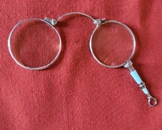 90% silver Lorgnette folding glasses