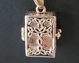 Sterling treasure chest necklace or prayer box