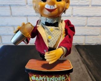 Japan Tin Toy Bartender is Battery operated