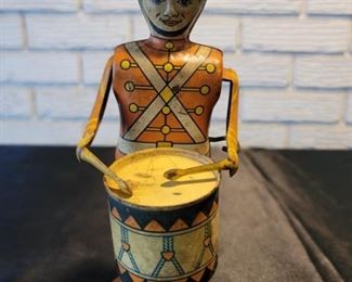 J Chein Tin Litho Wind Up Drummer, AS IS