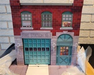Hallmark Fire Station  No. 1 Pressed Tin Toy NIB