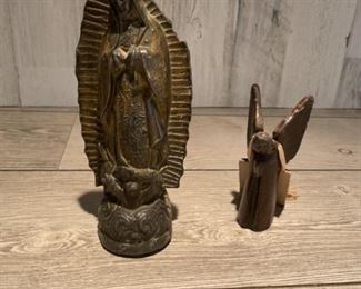 (2) Jan Barboglio Iron Statues, Madonna & Angel