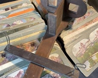 Antique Stereoscope with Viewing Cards