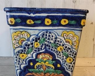 Glazed Ceramic Flower Pot from Mexico