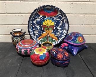 Glazed Ceramic Pieces from Mexico