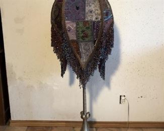 Floor Standing Torchiere w/ Whimsical Fish Shade