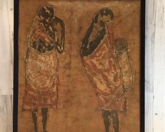 Framed Art Piece of 2 African Women