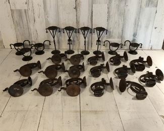Huge Lot of Pillar Candle Stands & Sconces