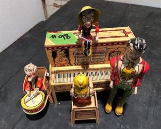 1940's Lil' Abner Dogpatch Band Wind Up Tin Toy - THE COMPLETE SET!!