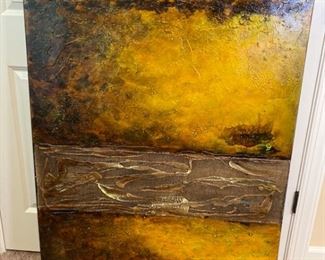 Texturized brown shades piece. Art Guilded 36X48 - 714AR1027.