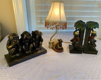 Hear no evil, see no evil, speak no evil monkey statue and more.