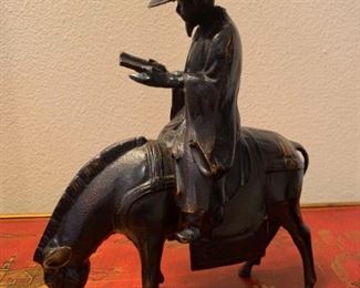 Cast Iron Scholar Man Sculpture