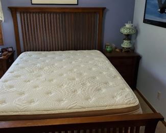 Queen size newer King Koil Melbourne mattress and box spring - excellent, clean condition.  Great bed frame and pair of matching nightstands