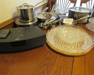 Complete set of All-Clad pots and pans - nice condition - Bose Wave radio with remote