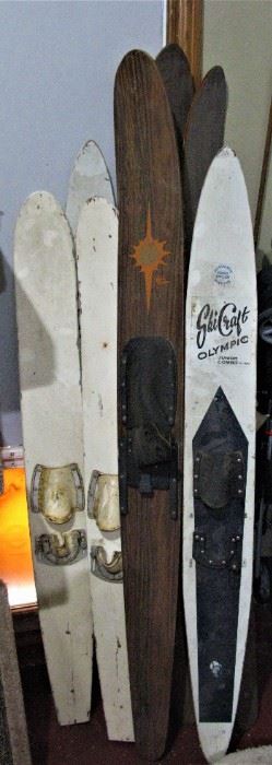 Vintage Water Skis - Hung over a fireplace makes a great room focal point.