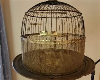 Vintage Brass Birdcage on stand